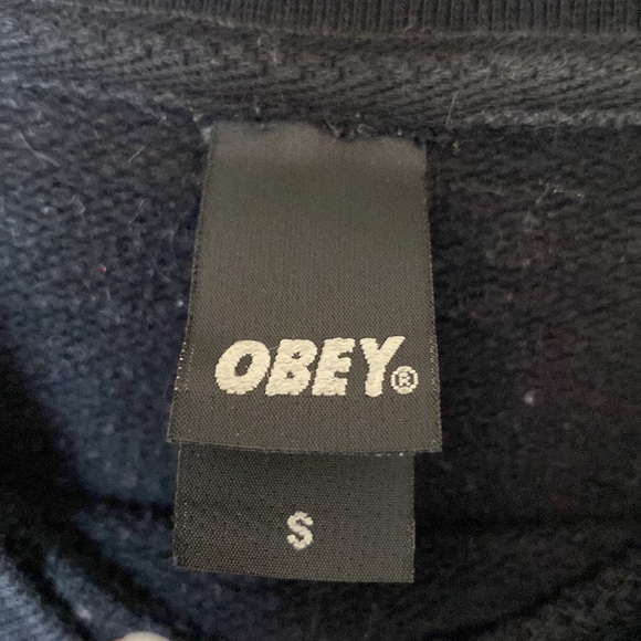 Obey Black Crewneck Sweater with Red Logo - Picture 6 of 9